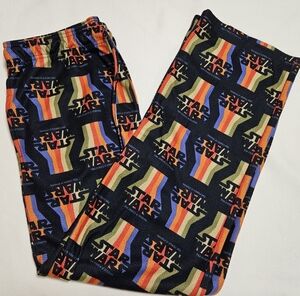 Star Wars Men's Lounge Sleep Pants Multicolor Design Fleece Drawstring Size LG